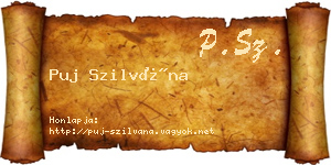 Puj Szilvána névjegykártya